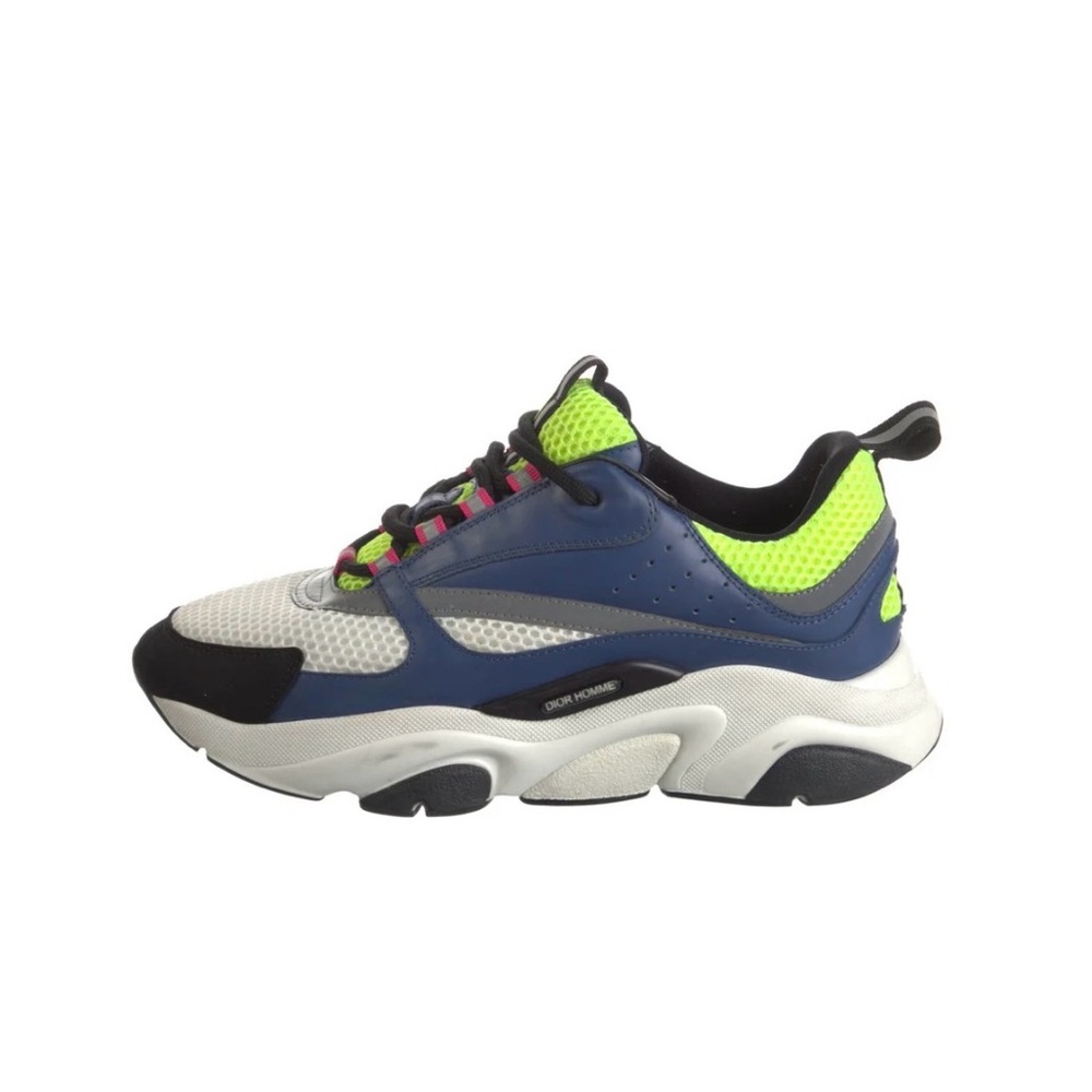 Christian Dior B22 Sneakers – Size 44 – Neon Yellow/Navy – Made in Italy